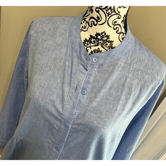 Tuckernuck Lydell Button Front Maxi Dress sz L Womens Chambray Beachy Coastal - Picture 4 of 16